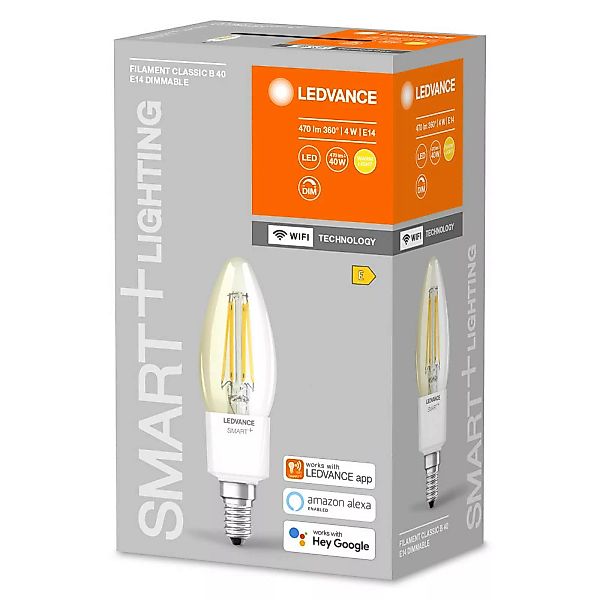 LEDVANCE SMART+ WiFi Filament Candle 40 E14 4W 827 günstig online kaufen
