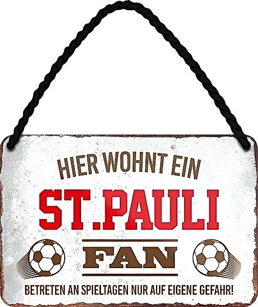 schilderkreis24 Metallschild Blechschild Hier wohnt ein St. Pauli Fan 18x12 günstig online kaufen