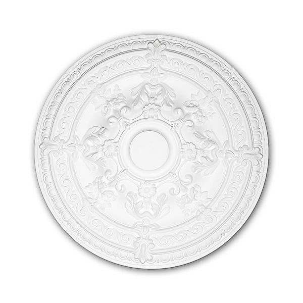 PROFHOME 156039 RoSette aus Polyurethan DeckenroSette Zierelement 65,9 cm 6 günstig online kaufen