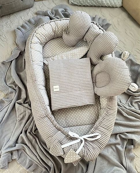 Loolay Bettnestchen WAFFELPIQUE Baumwolle BABYNEST Babykokon Neugeborene Ba günstig online kaufen