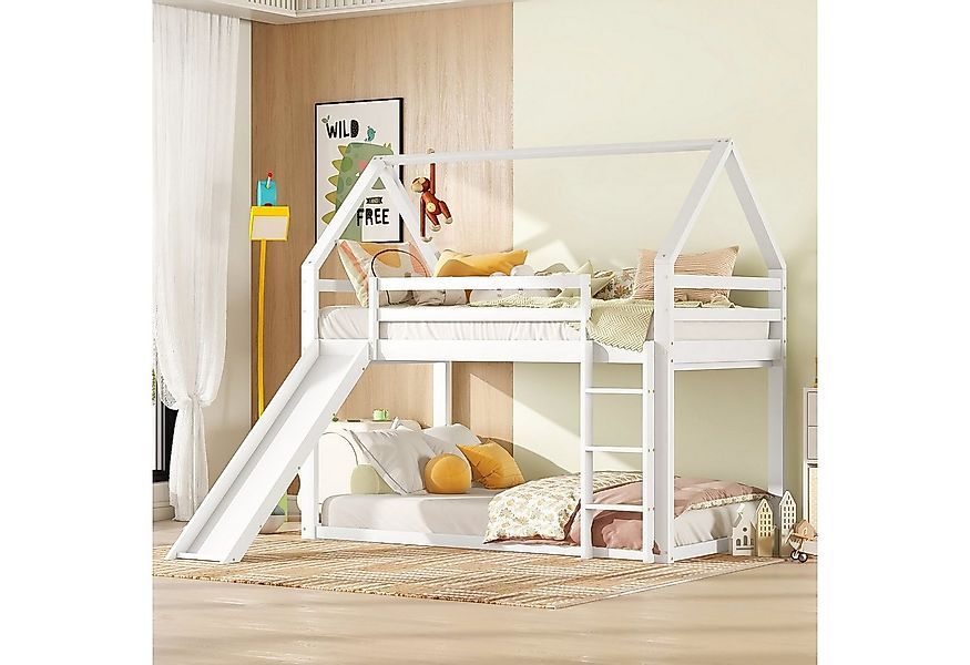 XDeer Kinderbett Einzelbett Kinderbett Hausbett Etagenbett, mit Rutsche und günstig online kaufen