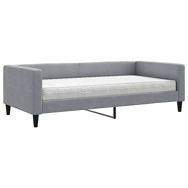 vidaXL Bett Tagesbett mit Matratze Hellgrau 100x200 cm Stoff günstig online kaufen