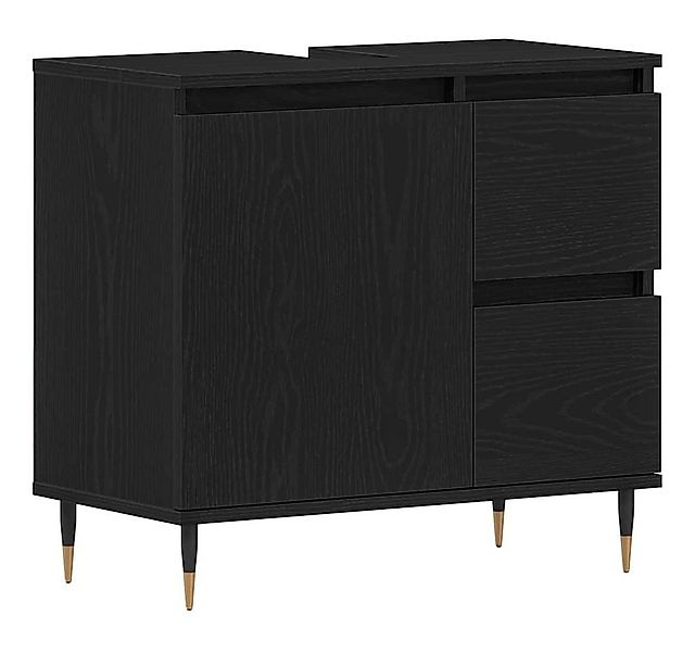 vidaXL Badezimmerspiegelschrank Badezimmerschrank mit Tür Schwarz Eichen-Op günstig online kaufen