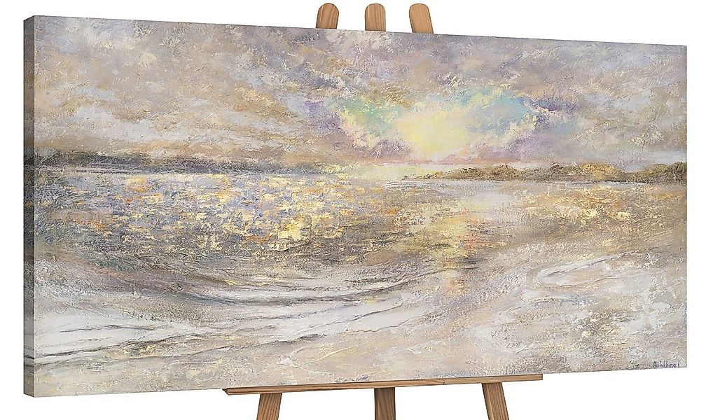 YS-Art Gemälde Meer Dämmerung, Landschaft, Leinwand Bild Handgemalt Sonnenu günstig online kaufen