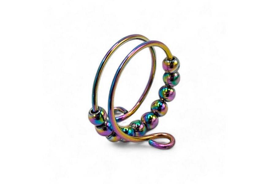 Eyecatcher Fingerring Anti Stress Ring bunte bewegliche Kügelchen One Size günstig online kaufen