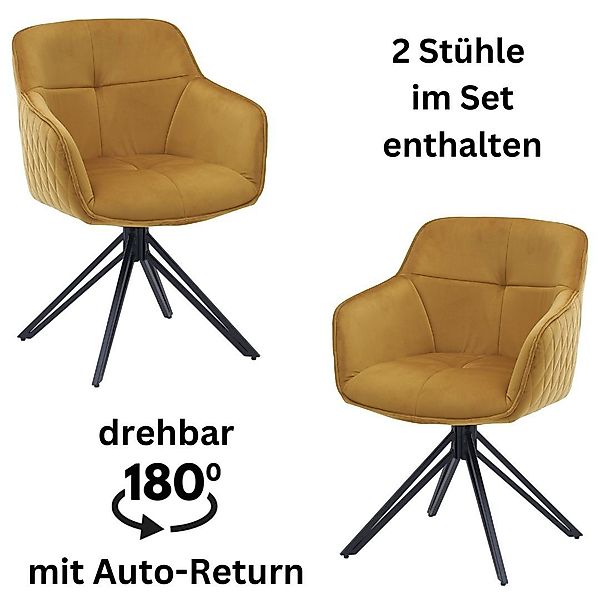 Stolkom Armlehnstuhl "Emma" (Set) 2 Stk.180 grad drehbar mit Auto-Return günstig online kaufen