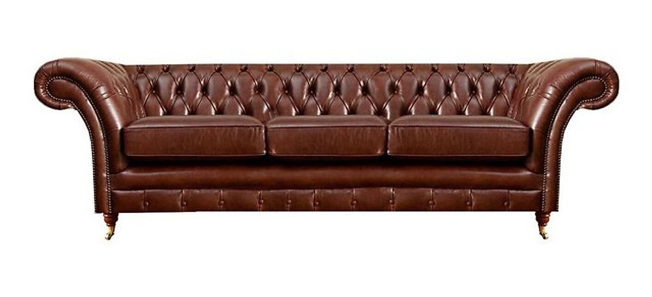 Xlmoebel Sofa Chesterfield Ledersofa mit drei Sitzplätzen Polstermöbel, 1 T günstig online kaufen