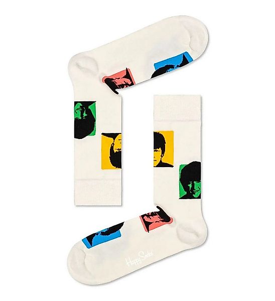 Happy Socks Socken Tagessocke Crew Beatles Silhouettes weiss - 1 Paar günstig online kaufen