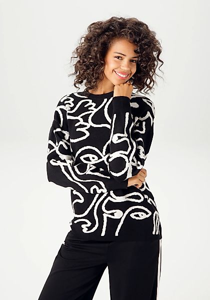 Aniston CASUAL Strickpullover mit fantasievollem, grafischen Jacquard-Muste günstig online kaufen