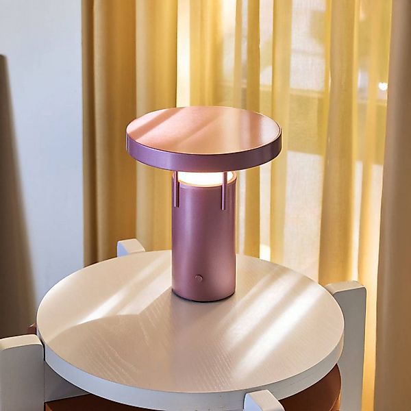 HÜBSCH LED-Akku-Tischlampe BringMe Mini, pink metallic, 20cm günstig online kaufen