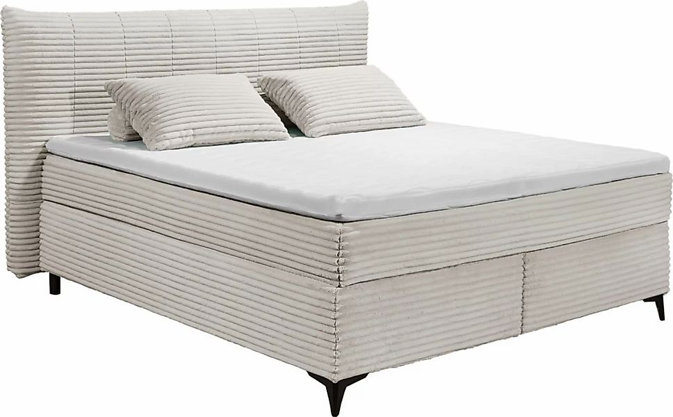 ED EXCITING DESIGN Boxspringbett »Seattle«, harte Seite mit Kokosmatte, wei günstig online kaufen