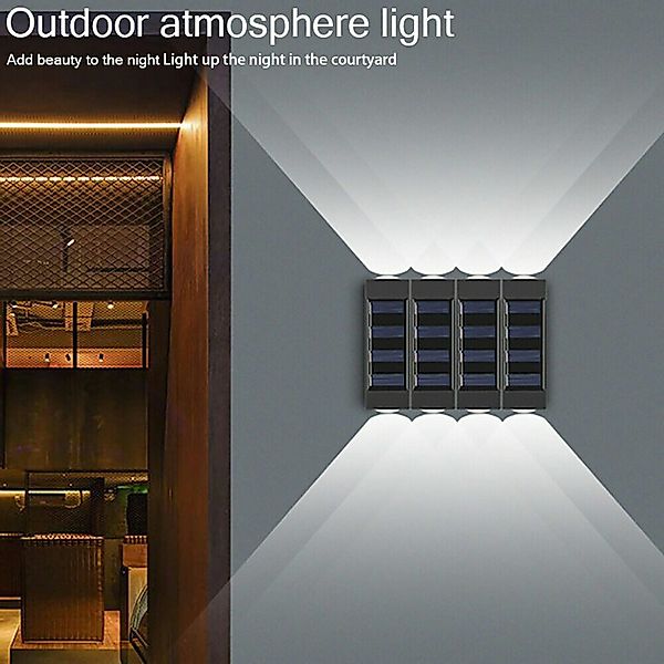 BlingBin LED Außen-Wandleuchte Solar Doppelkopf Wandlampen günstig online kaufen
