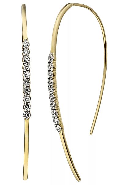 JOBO Paar Ohrhänger, 925 Silber vergoldet mit 20 Zirkonia günstig online kaufen