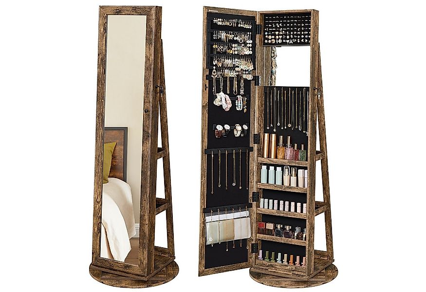 SONGMICS Schmuckschrank Spiegelschrank Schlüsseln, Geschenkidee, 3 Ablagen, günstig online kaufen