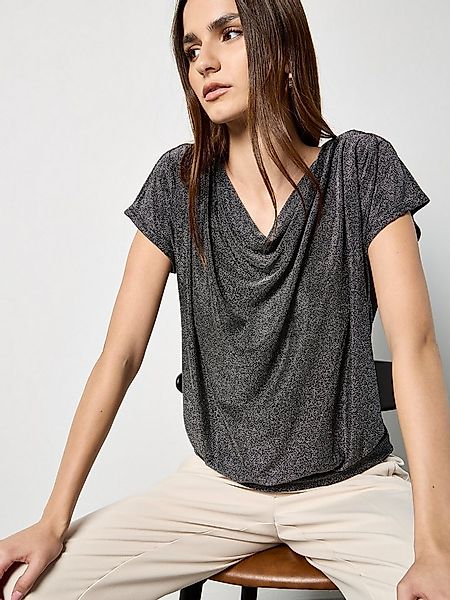 Apricot Paillettenshirt Top mit Glitzer günstig online kaufen