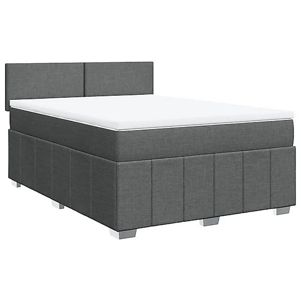 vidaXL Boxspringbett mit Matratze Dunkelgrau 160x200 cm Stoff 3289413 günstig online kaufen