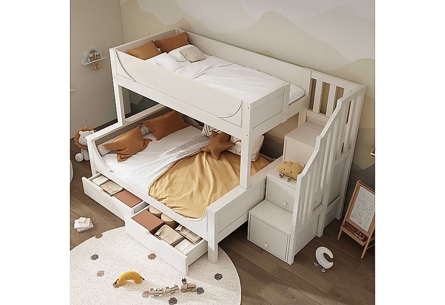 BlingBin Etagenbett Holzbett Kinderbett (1-St., mit Rausfallschutz und Latt günstig online kaufen