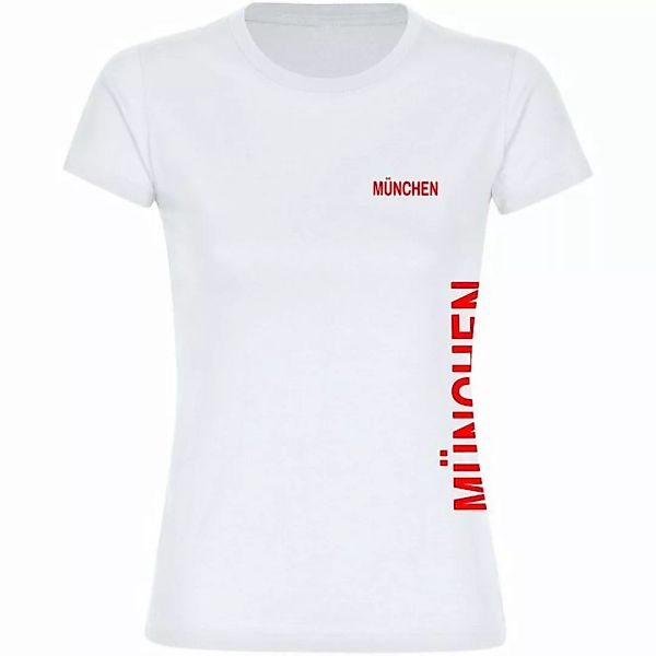multifanshop T-Shirt Damen München rot - Brust & Seite - Frauen günstig online kaufen