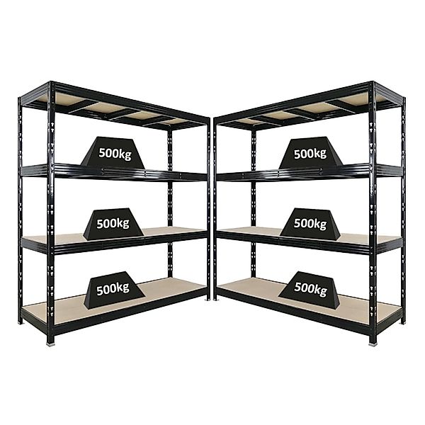PROREGAL Mega Deal 2x Profi Schwerlastregal Rhino HxBxT 200x200x60cm 4 Span günstig online kaufen