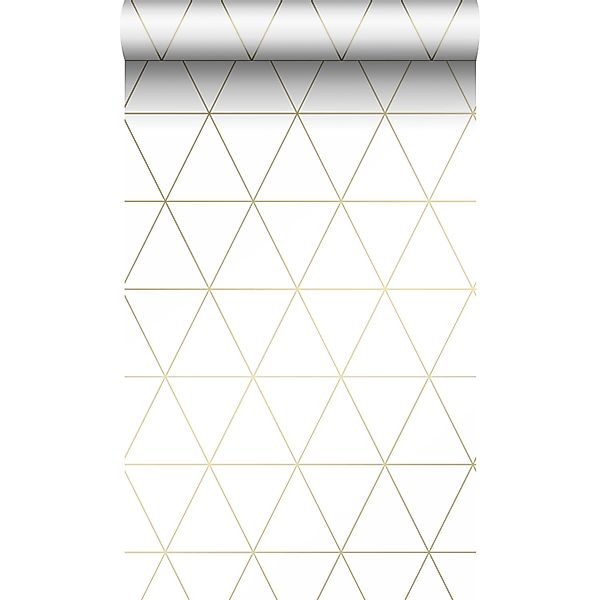 Origin Luxury Wallcoverings Tapete Grafische Dreiecke Weiß Und Gold 53 Cm X günstig online kaufen