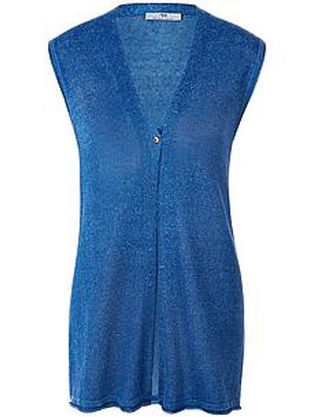 Strickweste V-Ausschnitt Peter Hahn blau günstig online kaufen