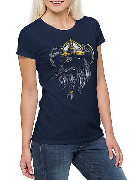 Urban Backwoods Print-Shirt Odin Face Damen T-Shirt Berserk Berserker Odhin günstig online kaufen