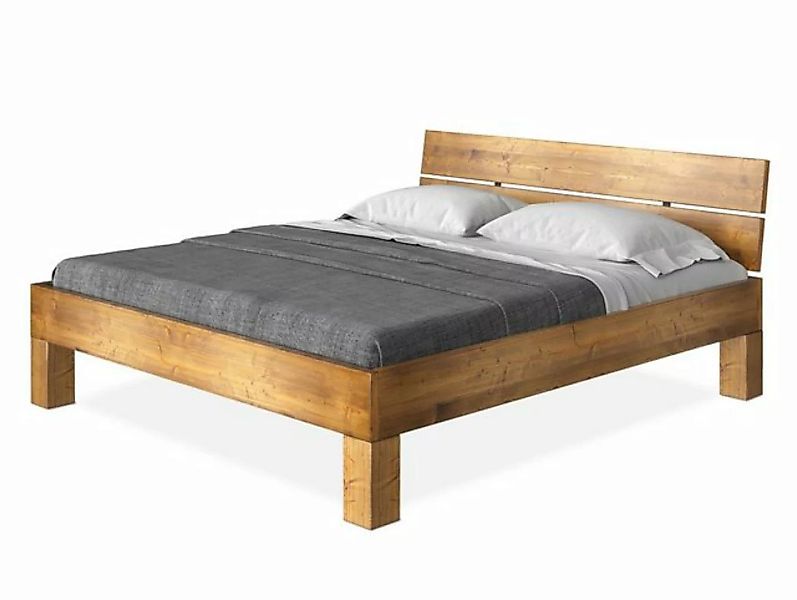 Moebel-Eins Massivholzbett, CURBY 4-Fuß-Bett mit Kopfteil, Material Massivh günstig online kaufen