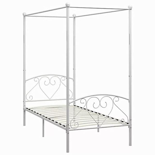 furnicato Bettgestell Himmelbett-Gestell Weiß Metall 90 x 200 cm (1-tlg) günstig online kaufen