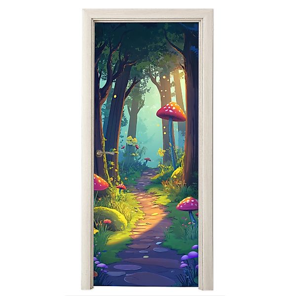 MuchoWow Türtapete Pilze - Wald - günstig online kaufen