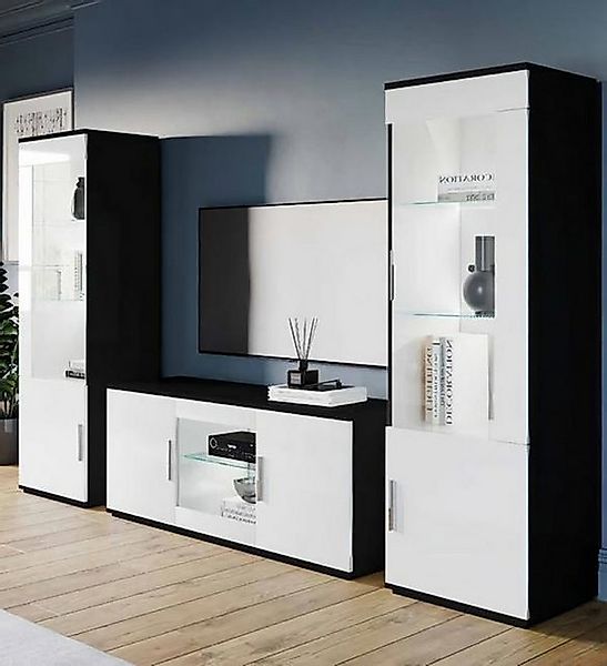 JVmoebel TV-Schrank Schrankwand Wohnzimmer Wohnwand Set rtv vitrine couchti günstig online kaufen