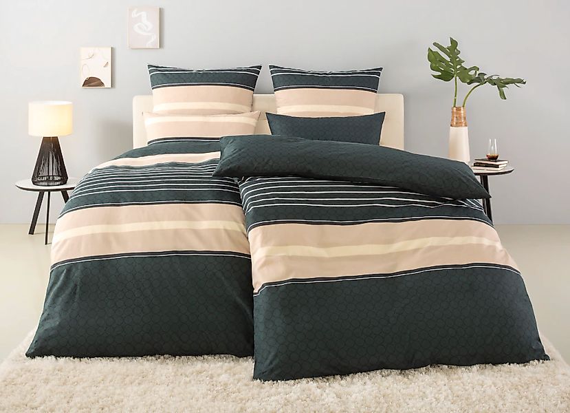 OTTO home Bettwäsche "Circle" 2 Bettwäsche aus Baumwolle mit Streifen-Desig günstig online kaufen