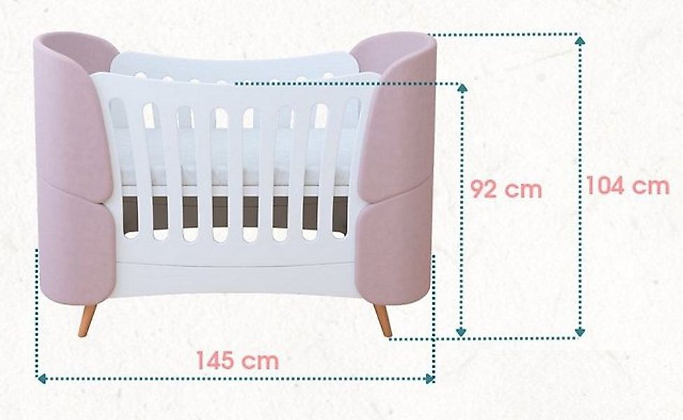 Casa Padrino Kinderbett Casa Padrino Luxus Babybett Weiß / Creme / Naturfar günstig online kaufen