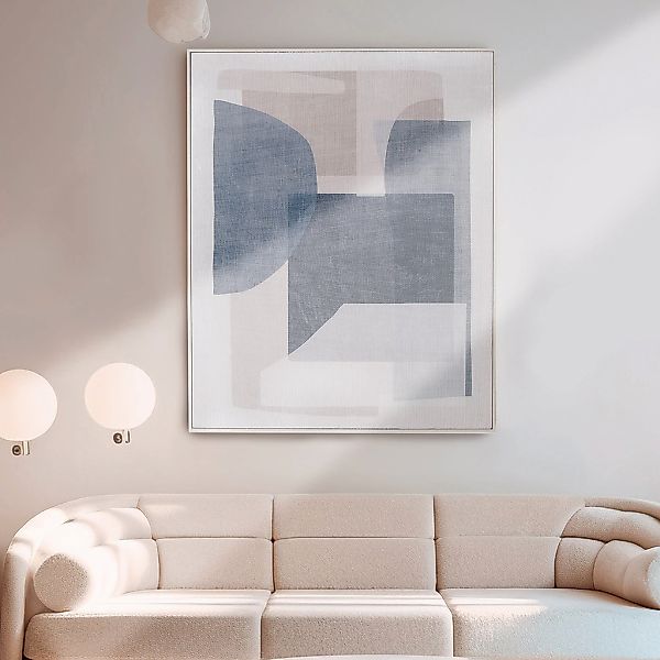 GILDE Bild mit Rahmen "Bild rechteckig Zerb blau; weiß H. 102 cm", (1 St.) günstig online kaufen