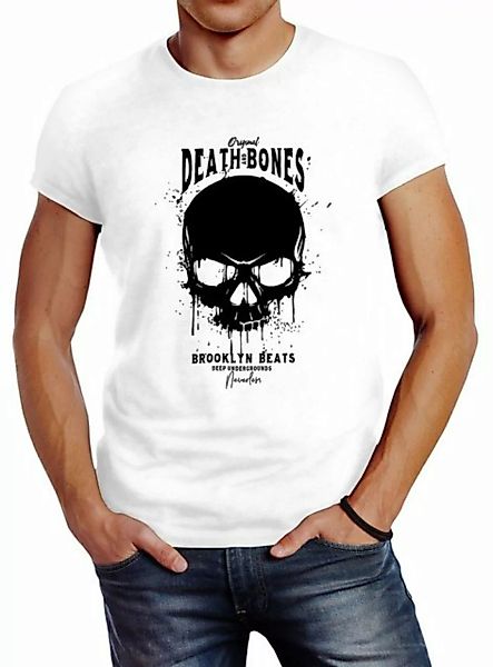 Neverless Print-Shirt Herren T-Shirt Skull Death and Bones Totenkopf Club O günstig online kaufen