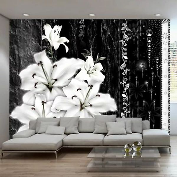 artgeist Fototapete Crying lilies schwarz/weiß Gr. 150 x 105 günstig online kaufen