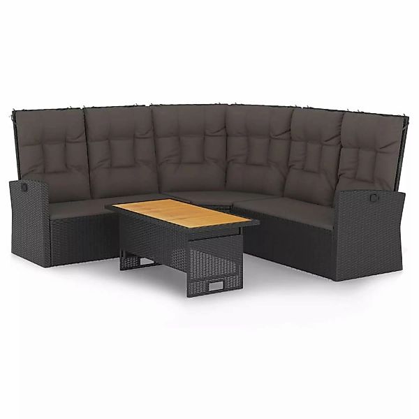 Vidaxl 2-tlg. Garten-lounge-set Mit Kissen Schwarz Poly Rattan günstig online kaufen