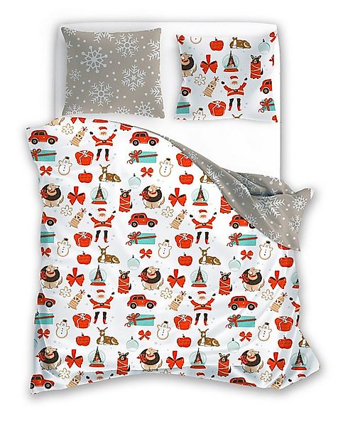 texpot Bettwäsche Weihnachten Winter Wendebettwäsche Garnitur, Baumwolle, 3 günstig online kaufen