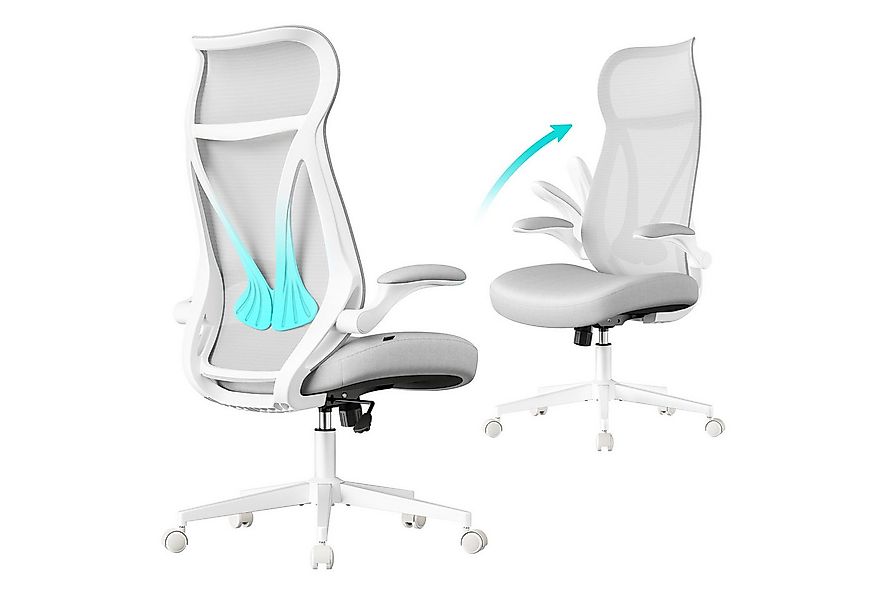 SONGMICS Bürostuhl, Schreibtischstuhl, ergonomische Rückenlehne, hochklappb günstig online kaufen