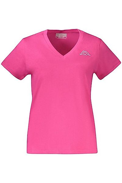 Kappa T-Shirt Damen T-Shirt Rosa, V-Ausschnitt, Stickerei günstig online kaufen