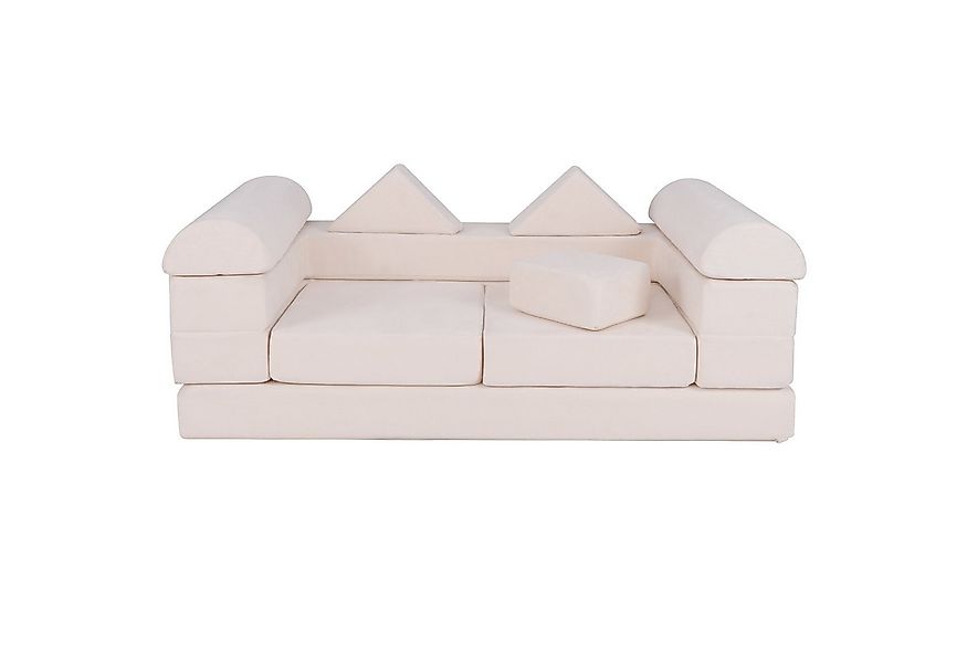 KOMFOTTEU Kindersofa, Spielsofa aus Schaumstoff mit Wildlederstoffbezug günstig online kaufen