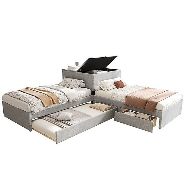 Thanaddo Polsterbett Eckbett, Einzelbetten mit Ausziehbett, Polsterbett günstig online kaufen