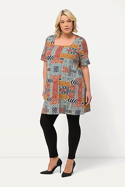 Ulla Popken Longshirt Longshirt Patchdruck A-Linie günstig online kaufen