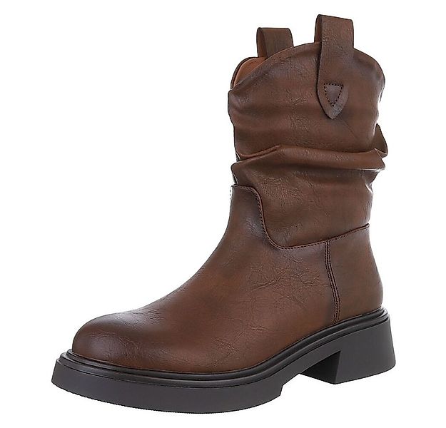 Ital-Design Damen Freizeit Plateaustiefelette (87740207) Blockabsatz Stiefe günstig online kaufen