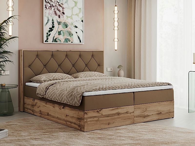 MKS MÖBEL Boxspringbett VENETO (Polsterbett, zwei günstig online kaufen