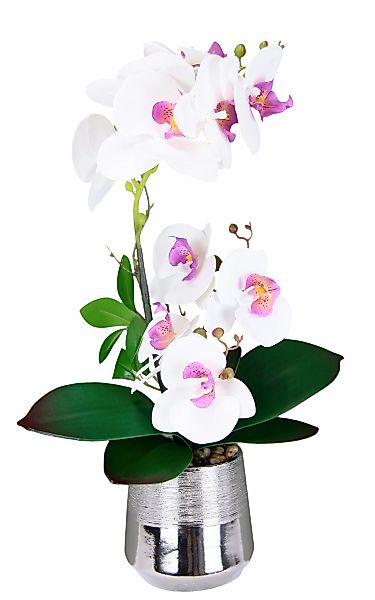 I.GE.A. Kunstorchidee "Phalaenopsis Orchidee im Topf", Kunstblume mit Blätt günstig online kaufen
