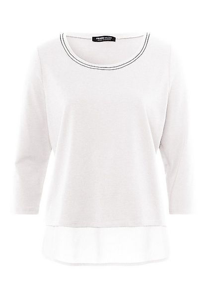 FRANK WALDER T-Shirt mit Chiffon-Saum günstig online kaufen