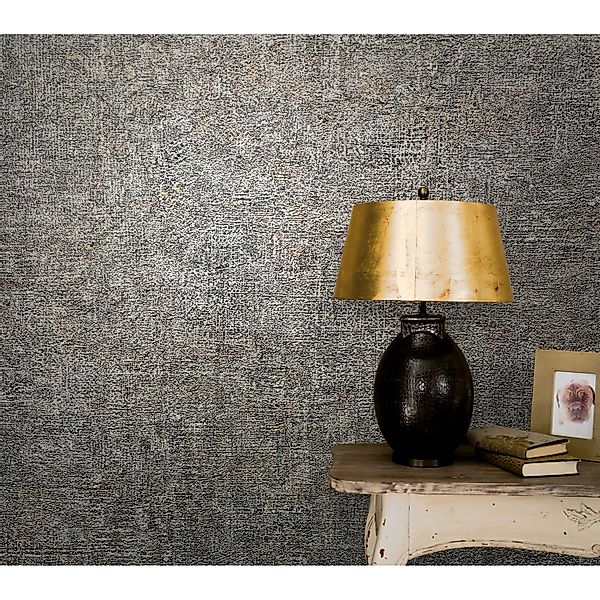 Vintage Deluxe Tapete Stucco Look Grau günstig online kaufen