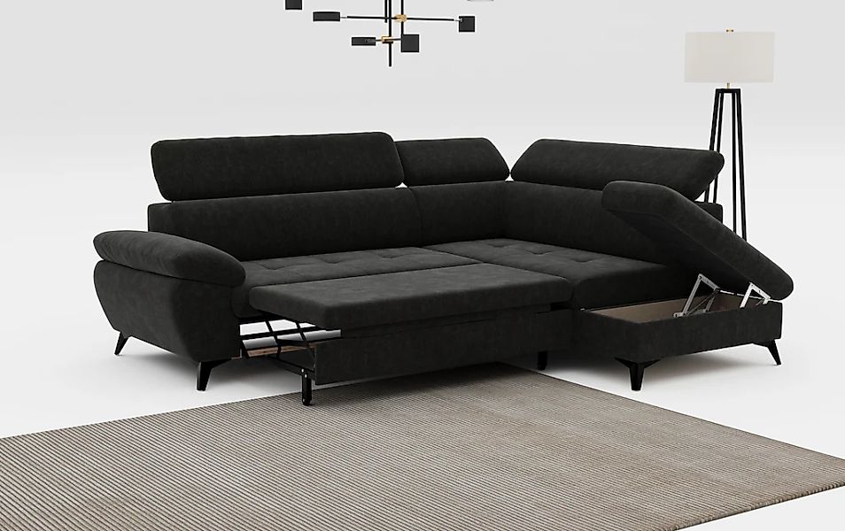 COTTA Ecksofa "Hudson L-Form, B: 256 cm" mit Kopfteilverstellung, optional günstig online kaufen