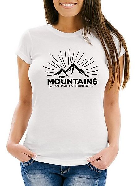 MoonWorks Print-Shirt Damen T-Shirt The Mountains are Calling and I must go günstig online kaufen