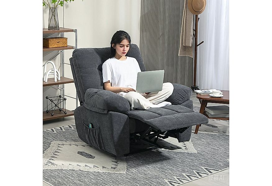 HOMCOM Massagesessel Recliner-Sessel (Massage-Polstersessel mit 8 Vibration günstig online kaufen